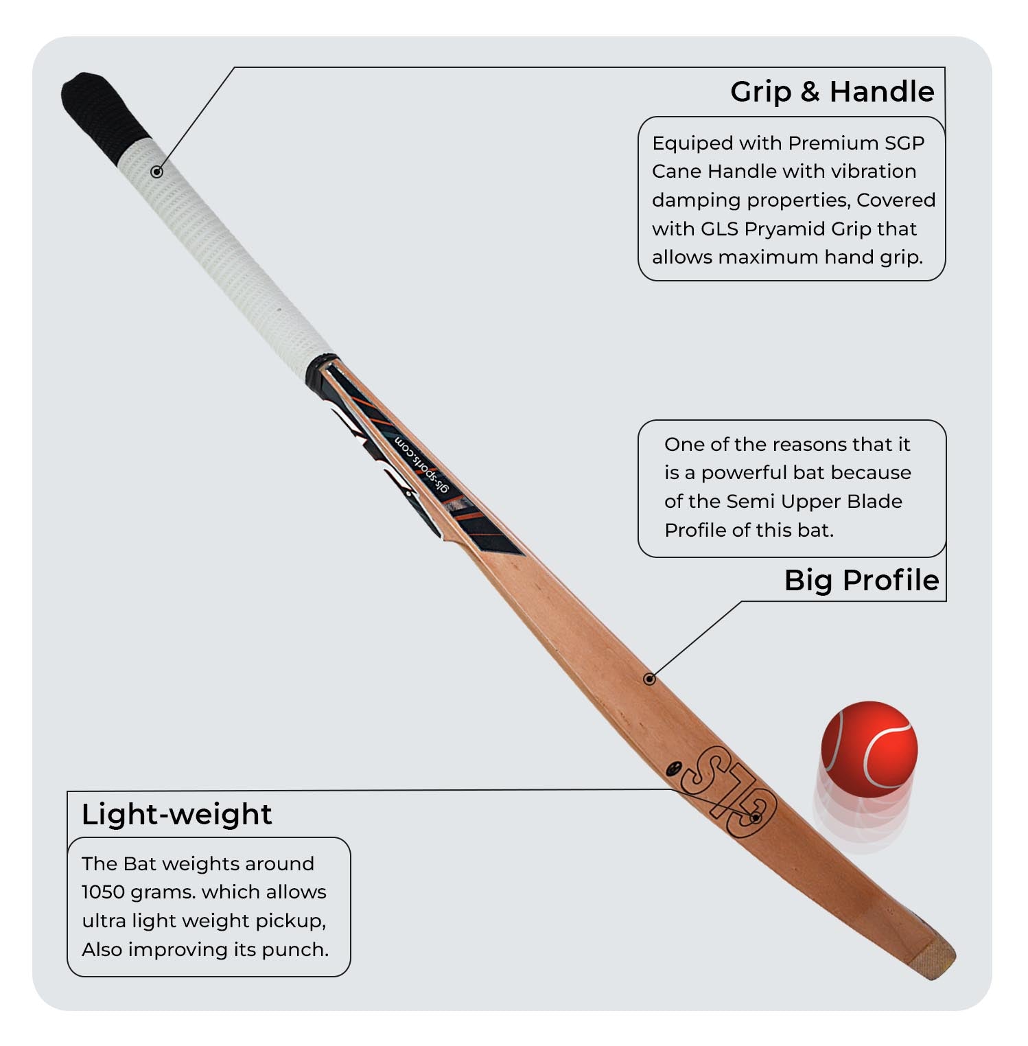 GLS Destroyer Red Willow Scoop Bat