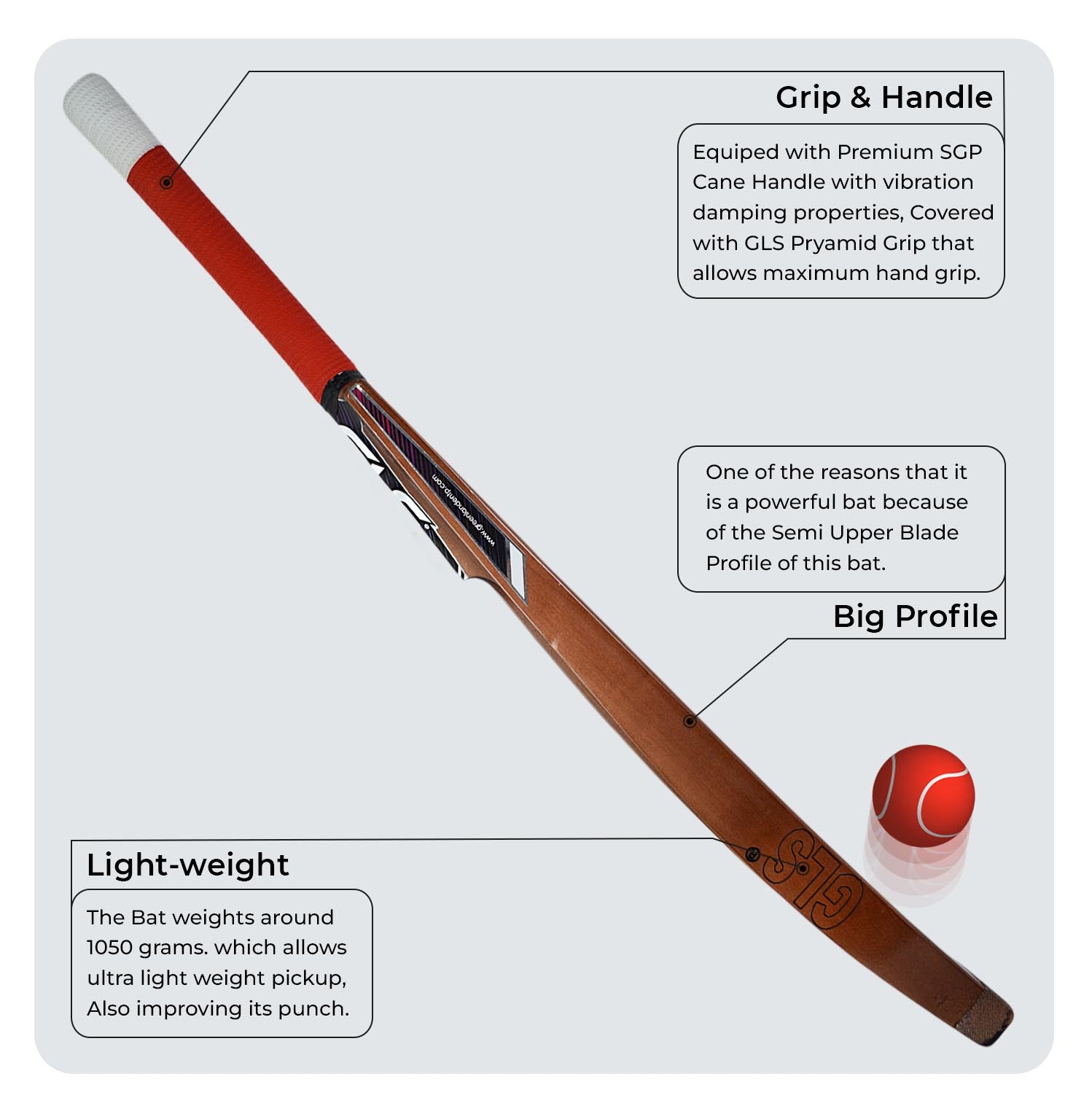 GLS Destroyer Walnut Scoop Bat