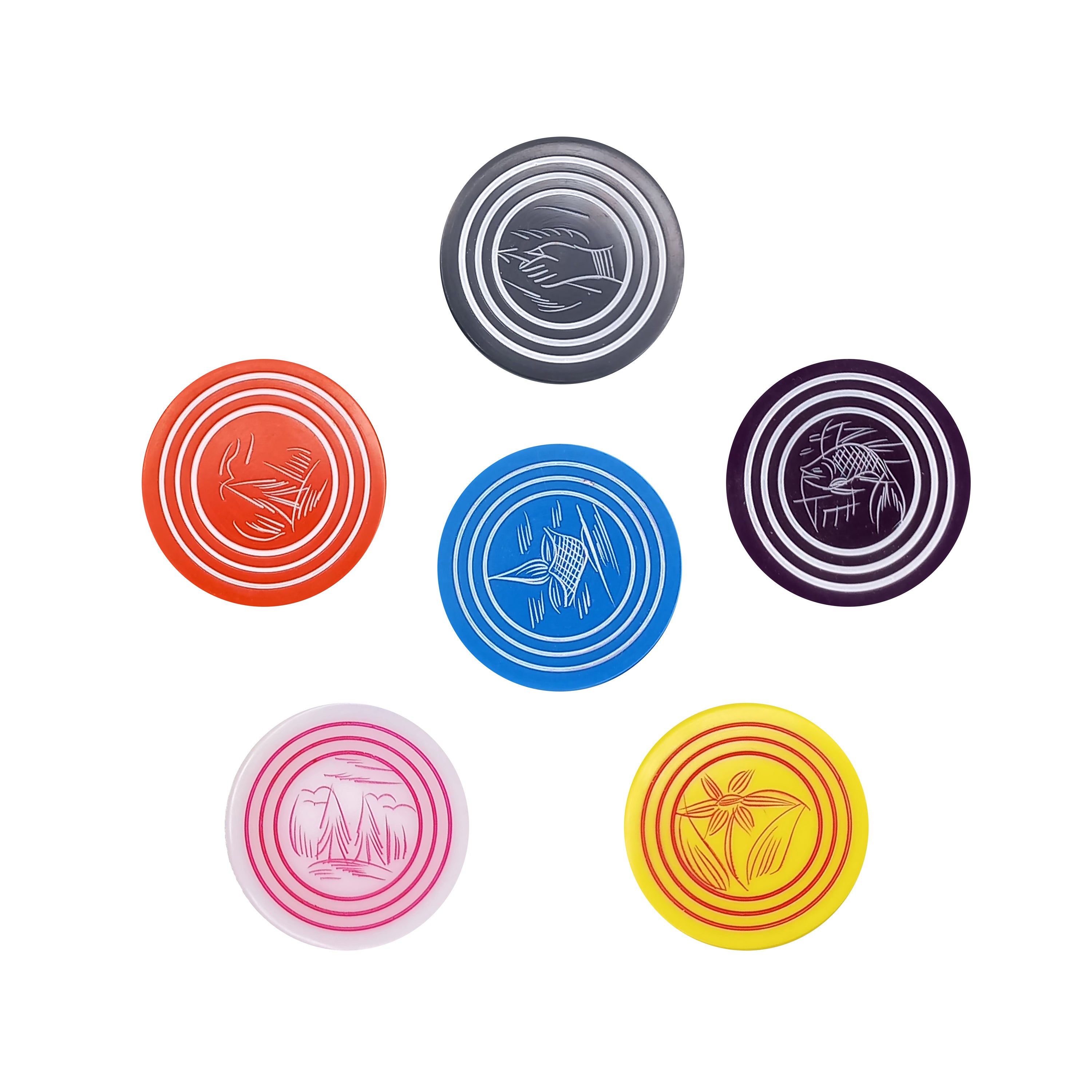 GLS 2 Inch x 5 Design Carrom Striker (Color may vary)
