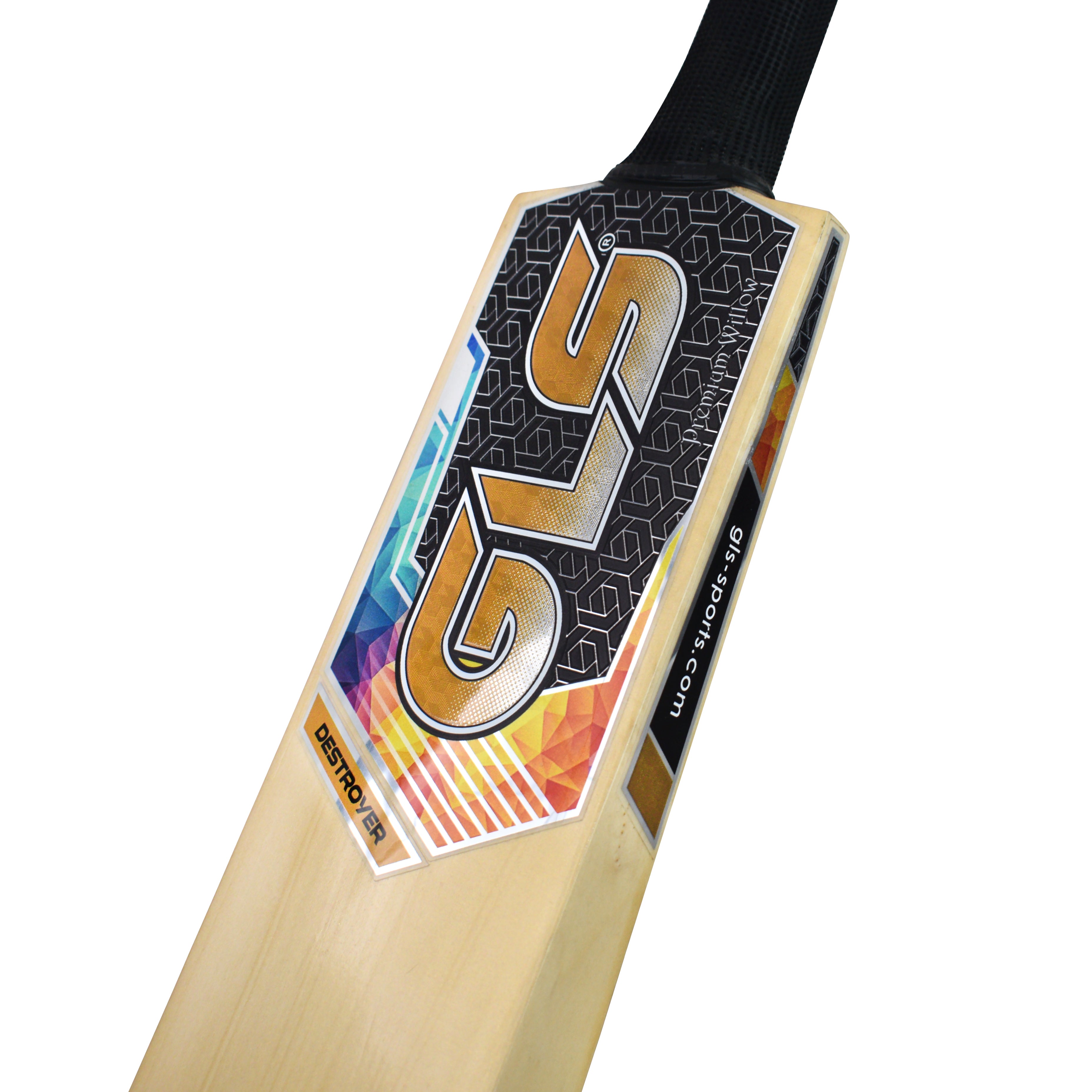 GLS Destroyer Golden Kashmir Willow Scoop Bat for Hard Tennis Ball