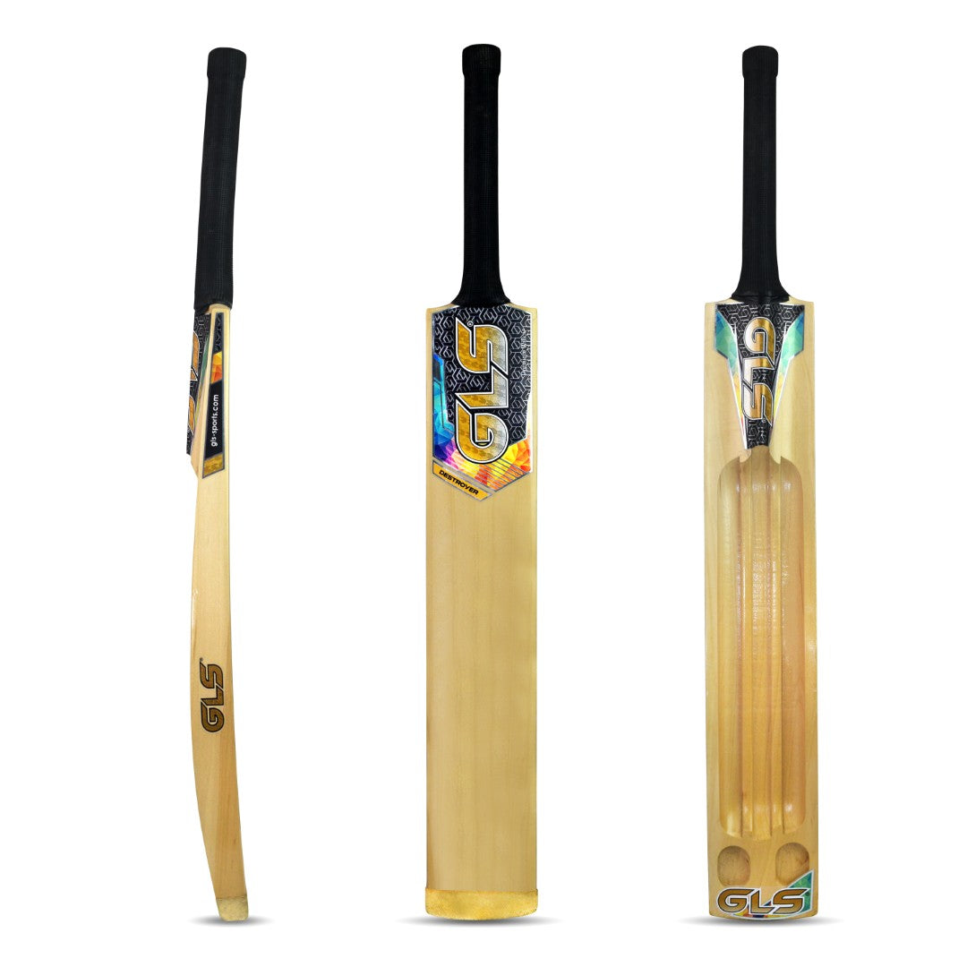 GLS Destroyer Golden Kashmir Willow Scoop Bat for Hard Tennis Ball